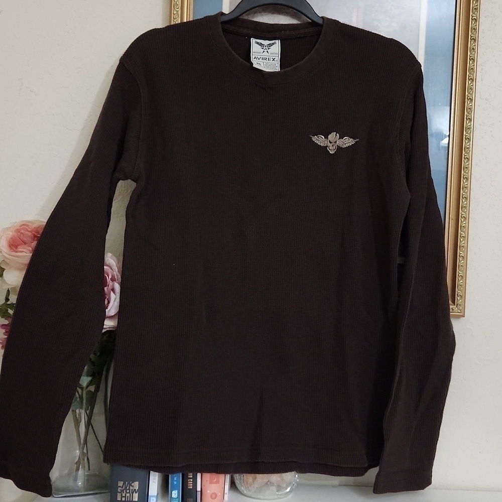 Avirex Vintage Skull with wings Crewneck Sweater Small Blokecore Bikercore Y2K - Picture 4 of 8